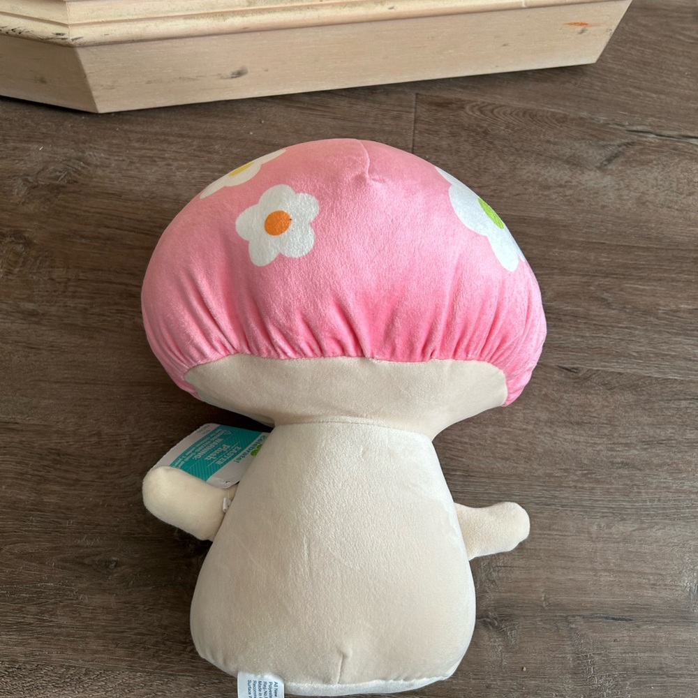 NWT Pink and Cream Plush Toy with Floral Design - Picture 3 of 3